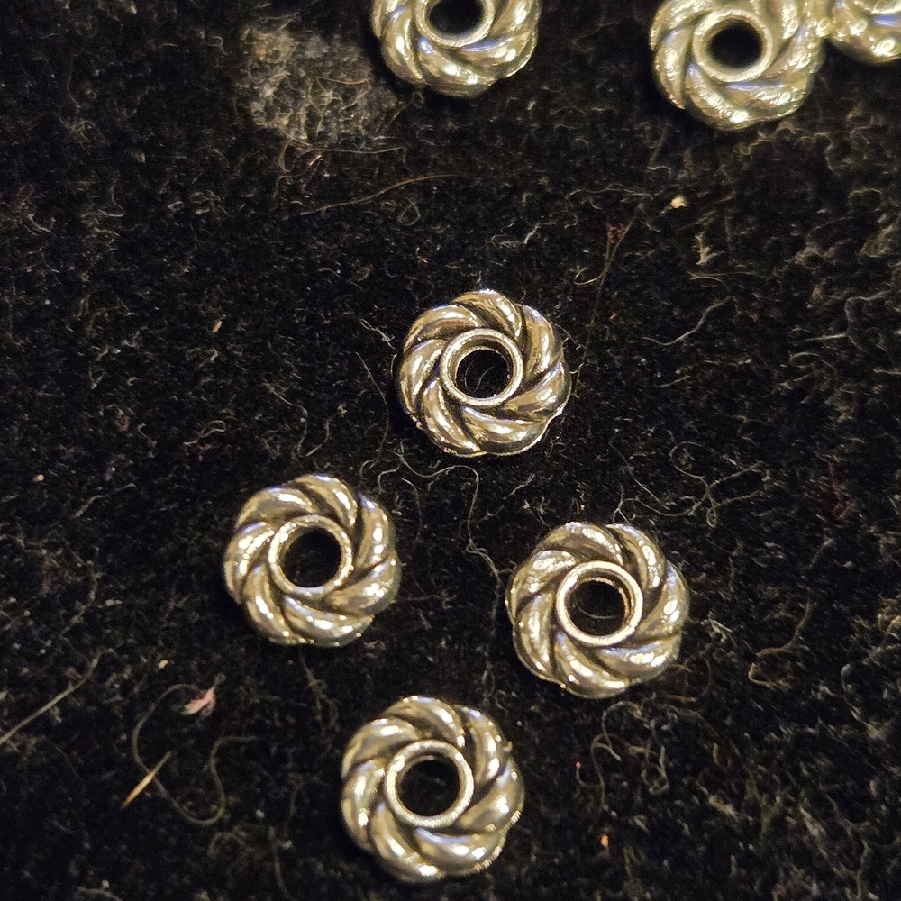 Antique Silver Twisted Bead Spacers